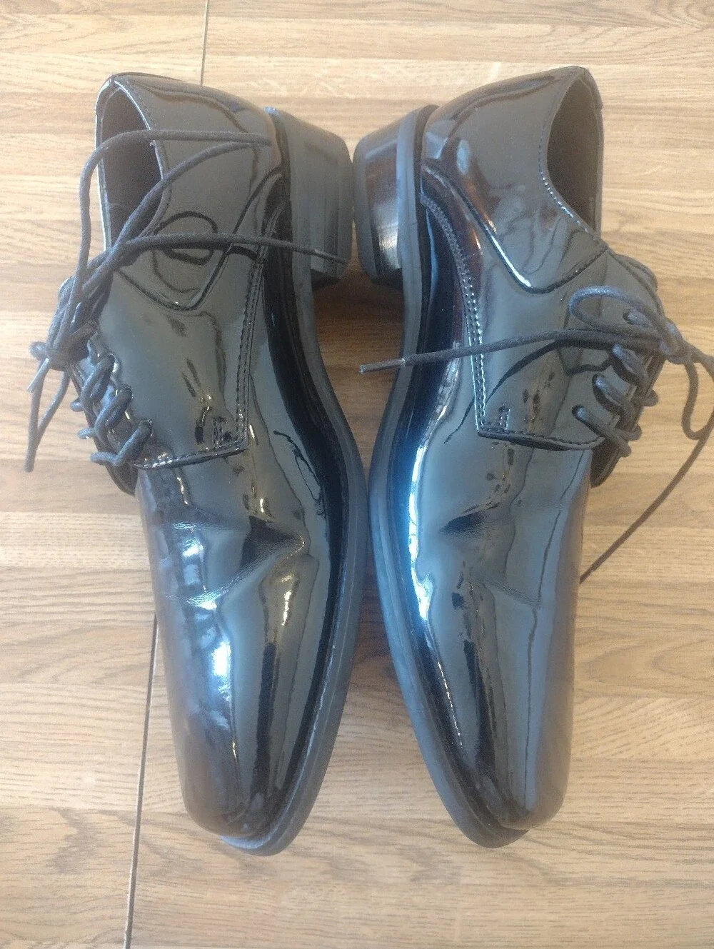 Antonio Zengara Tony Black Patent Faux Leather Oxford Shoes